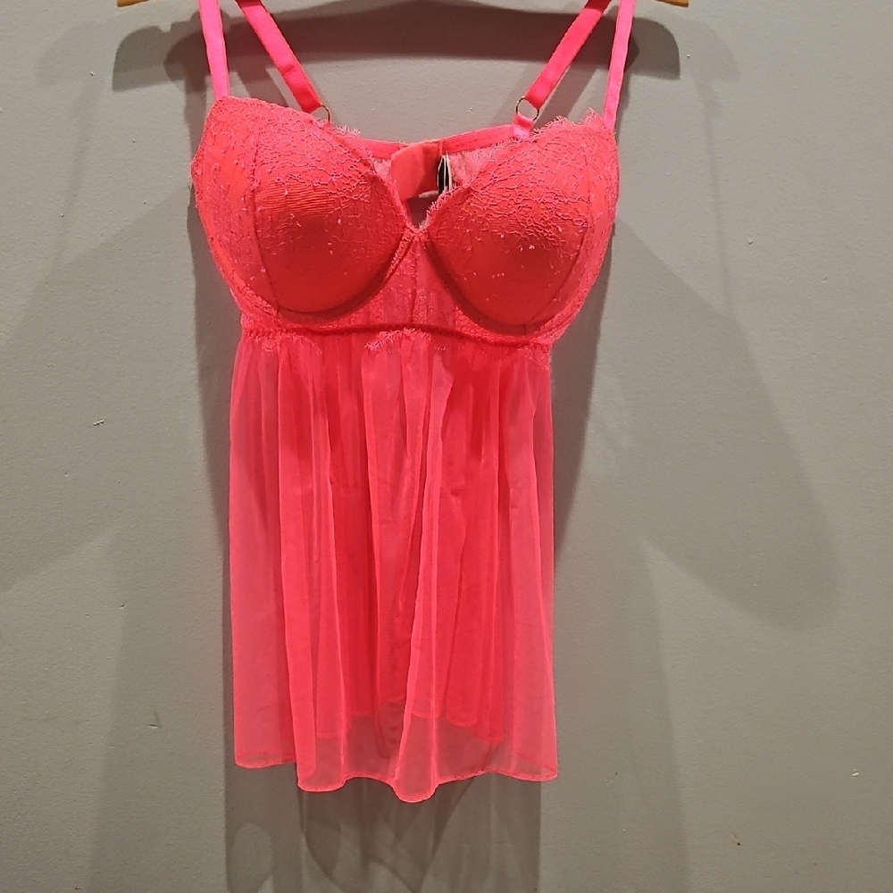 Pink Lace Babydoll Lingerie